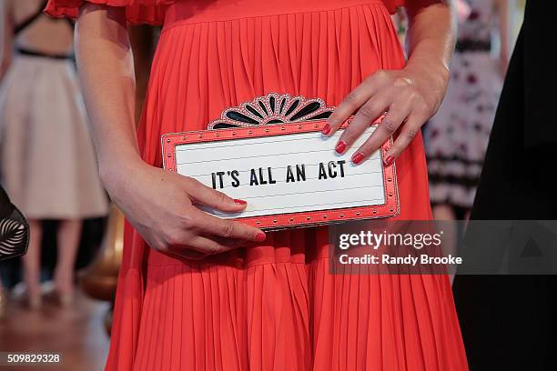 Hand bag detail at the Kate Spade New York Presentation of Fall 2016 during New York Fashion Week at The Rainbow Room on February 12, 2016 in New...