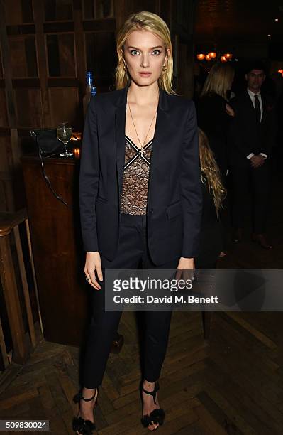 Lily Donaldson attends Harvey Weinstein's pre-BAFTA dinner in partnership with Burberry and GREY GOOSE at Little House Mayfair on February 12, 2016...