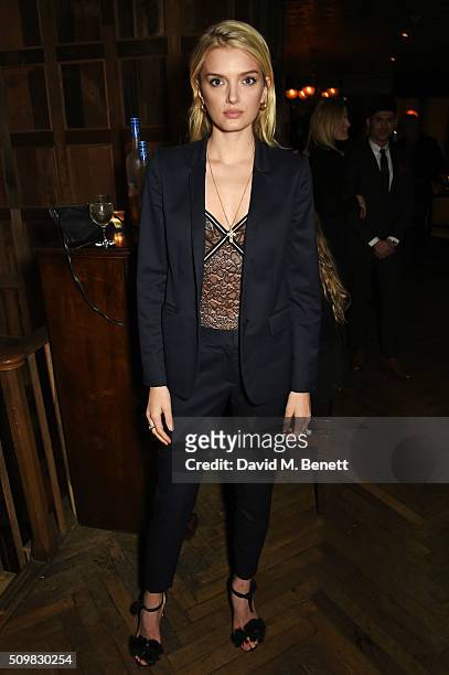 Lily Donaldson attends Harvey Weinstein's pre-BAFTA dinner in partnership with Burberry and GREY GOOSE at Little House Mayfair on February 12, 2016...