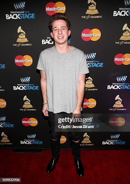 Singer Charlie Puth attends the Westwood One Radio Remotes during The 58th GRAMMY Awards at Staples Center on February 12, 2016 in Los Angeles,...