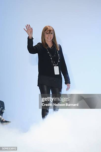 Designer Nicole Miller walks the runway wearing Nicole Miller Fall 2016 during New York Fashion Week: The Shows at The Gallery, Skylight at Clarkson...