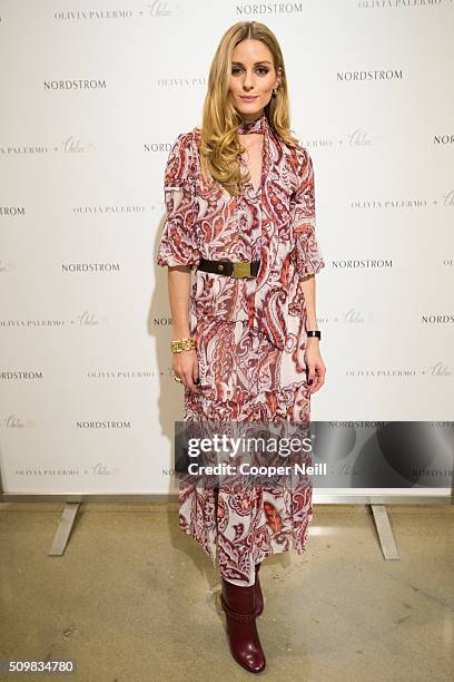 Olivia Palermo poses for a photo as she promotes her new collection at Nordstrom Northpark on February 12, 2016 in Dallas, Texas.