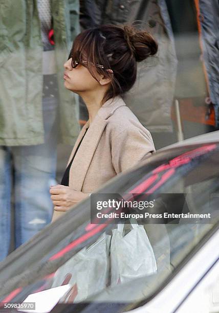 Monica Cruz and her daughter Antonella Cruz are seen on February 4, 2016 in Madrid, Spain.