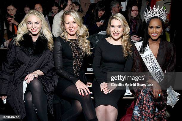 Stefanie Chernick, Melissa Hill, Julia LaRoche, and Andreia Gibau attend the Fashion Hong Kong Fall 2016 fashion show during New York Fashion Week:...