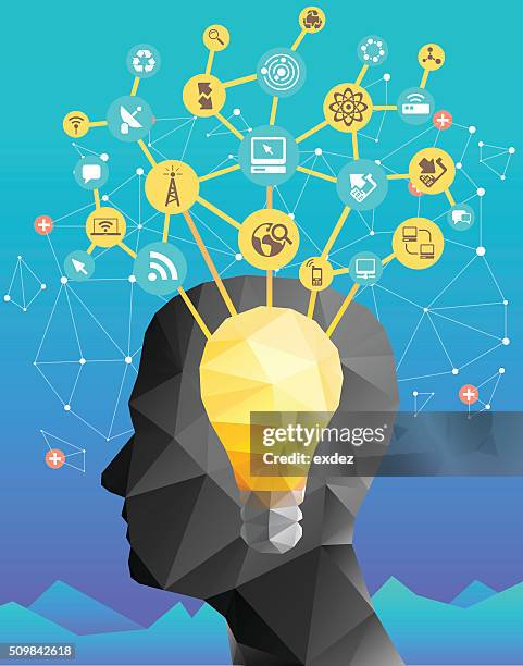 information technology ideas - server technician stock illustrations