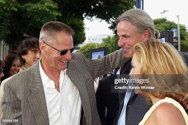 Actor Sam Shepard , director Nick Cassavetes and actress Heather Wahlquist talk at the premiere of New Lines' "The Notebook" on June 21, 2004 at the...
