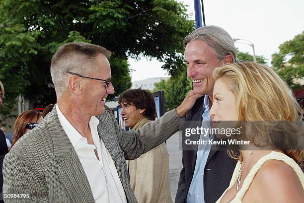 Actor Sam Shepard , director Nick Cassavetes and actress Heather Wahlquist talk at the premiere of New Lines' "The Notebook" on June 21, 2004 at the...