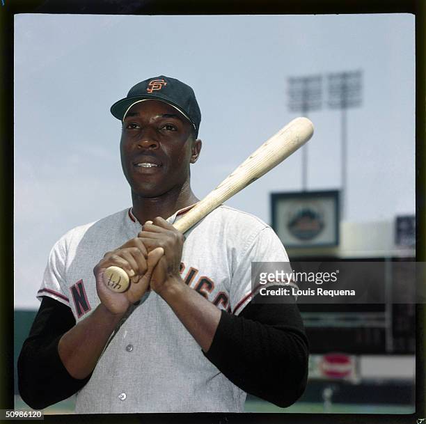 Willie McCovey of the San Francisco Giants poses for a portrait before the game against the New York Mets at Shea Stadium in Queens, New York circa...