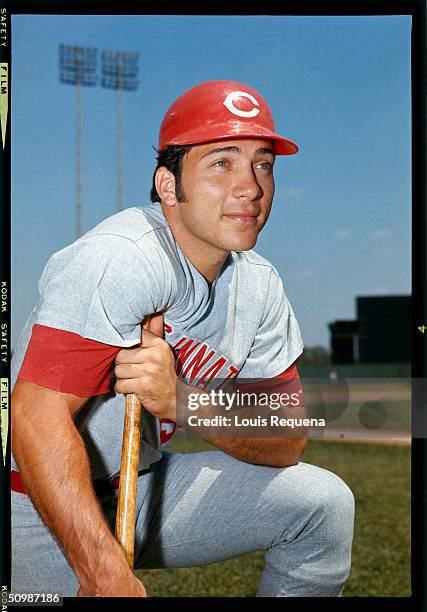 Johnny Bench of the Cincinnati Reds poses for a portrait in 1969. Johnny Bench played for the Cincinnati Reds from 1967