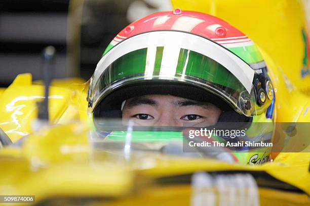 Sakon Yamamoto of Japan and Jordan is seen in the garage during the practice for the Japan F1 Grand Prix on October 7, 2005 in Suzuka, Mie, Japan.