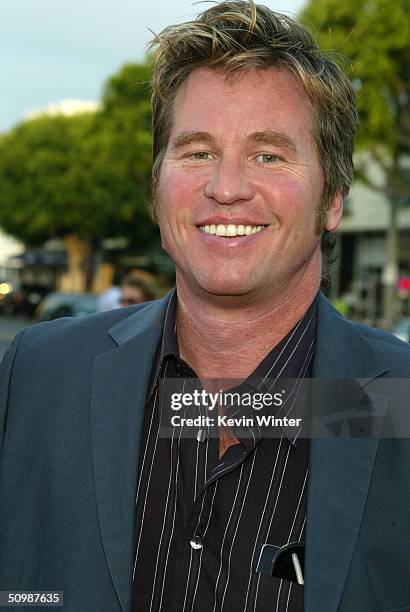 Actor Val Kilmer attends the premiere of the Sony film "Spider-Man 2" on June 22, 2004 at the Mann Village Theater, in Westwood, California.