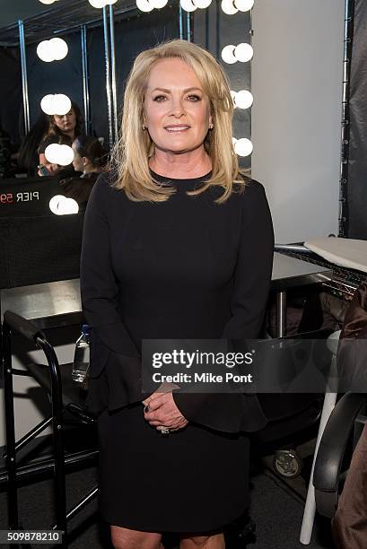 Designer Pamella Roland attends the Pamella Roland Fall 2016 fashion show at Pier 59 Studios on February 12, 2016 in New York City.