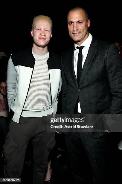 Model Shaun Ross and photographer Nigel Barker attend the Francesca Liberatore Fall 2016 fashion show during New York Fashion Week: The Shows at The...