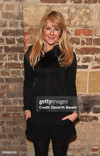 Sarah Hadland attends the press night after party of "Nell Gwynn" at The Crypt St Martins on February 12, 2016 in London, England.