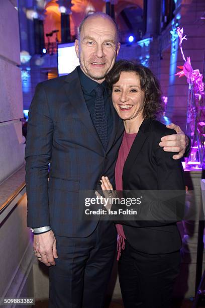 Goetz Schubert and his wife Simone Witte attend the ARD Hosts Blue Hour Reception on February 12, 2016 in Berlin, Germany.