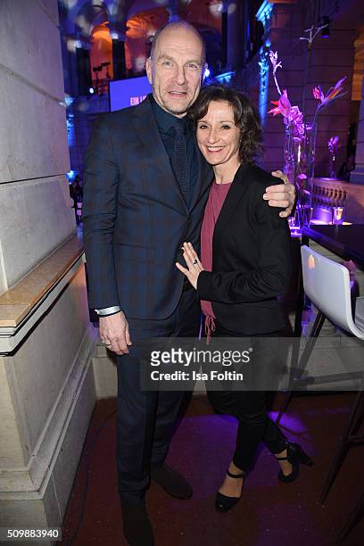 Goetz Schubert and his wife Simone Witte attend the ARD Hosts Blue Hour Reception on February 12, 2016 in Berlin, Germany.
