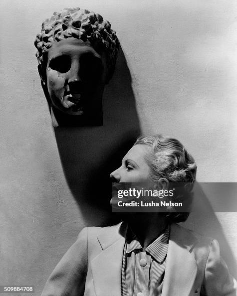 Jean Ruth American actress Jean Arthur standing in profile beneath a... News ...