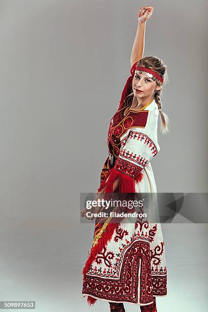 girl in traditional dress - bulgarians stock pictures, royalty-free photos & images
