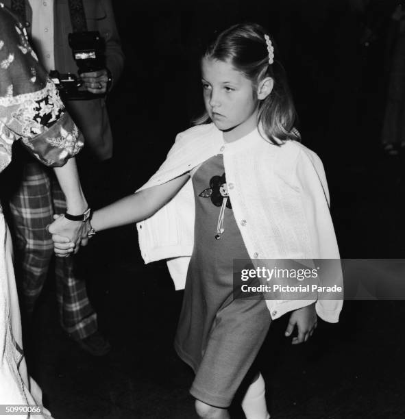 Candid photo of Lisa Marie Presley at nine years old as she attends the first ever 'Children's Premiere' benefit for the Thalians Community Mental...