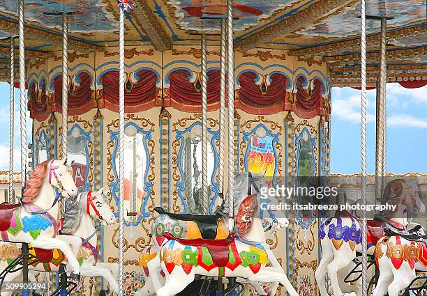 merry go round - carousel - carousel horse stock pictures, royalty-free photos & images