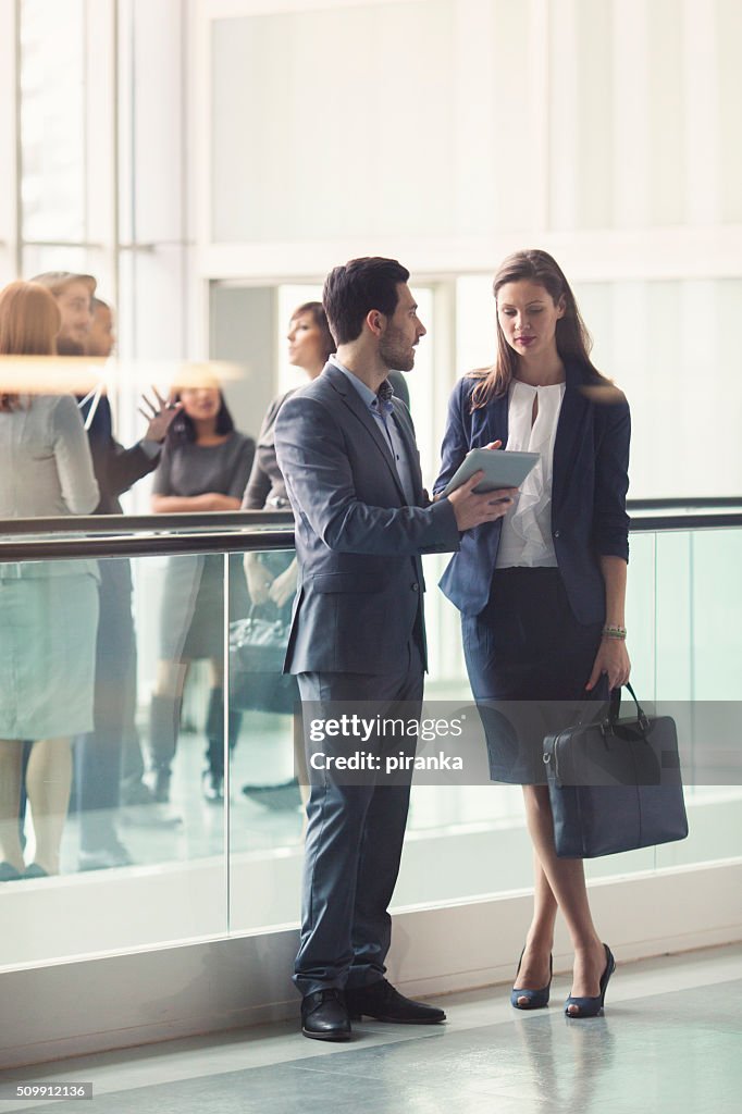 Business people in the lobby