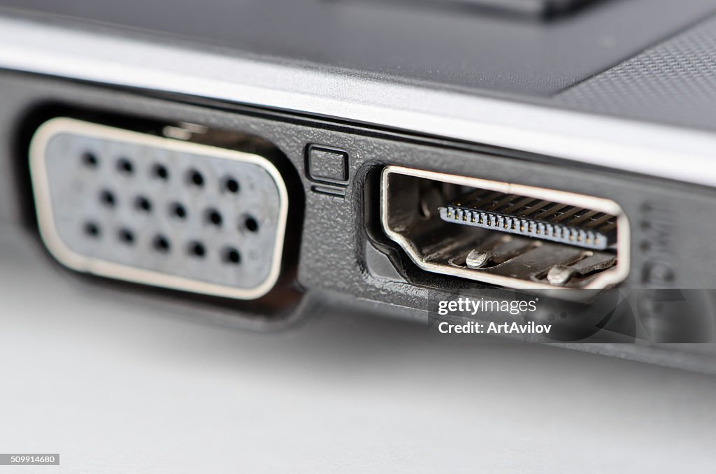 Sockets Hdmi And Displayport High-Res Stock Photo - Getty Images