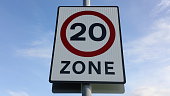20mph speed limit road traffic sign