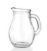 Empty glass jar on a white