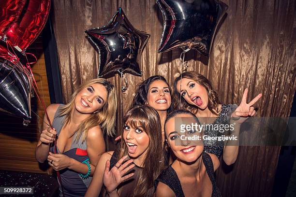 best night in out lifes - drunk girls stock pictures, royalty-free photos & images