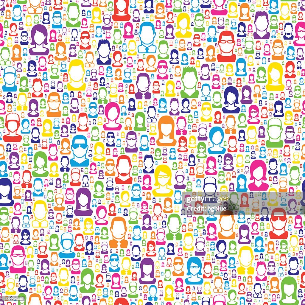People Simple One Color Color People Pattern On White Background High-Res Vector Graphic ...