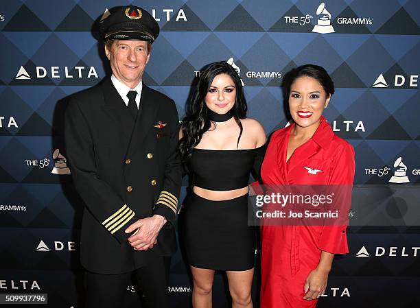 Actress Ariel Winter , and Delta pilot and flight attendent attend Delta Air Lines Toasts GRAMMY Weekend with "Sites and Sounds," A Private...