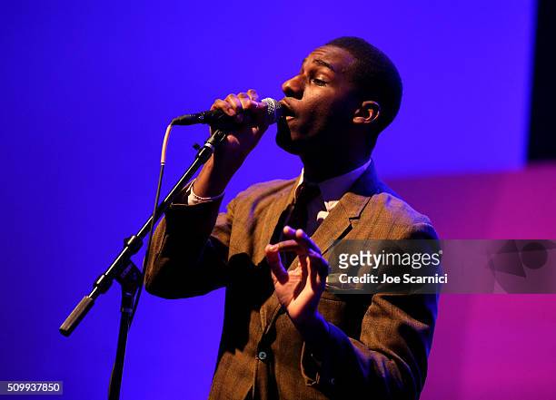 Singer Leon Bridges performs at Delta Air Lines Toasts GRAMMY Weekend with "Sites and Sounds," A Private Performance and Interactive Evening with...