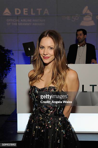 Actress Katharine McPhee attends Delta Air Lines Toasts GRAMMY Weekend with "Sites and Sounds," A Private Performance and Interactive Evening with...