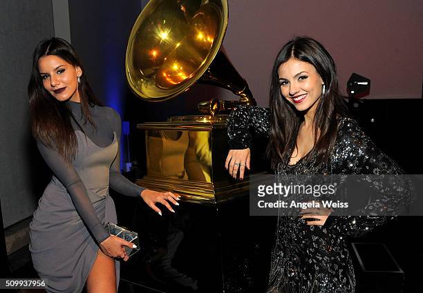 Madison Justice and actress Victoria Justice attend Delta Air Lines Toasts GRAMMY Weekend with "Sites and Sounds," A Private Performance and...