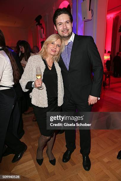 Sabine Postel and her son Moritz Riewoldt during the Bunte and BMW Festival Night 2016 during the 66th Berlinale International Film Festival Berlin...
