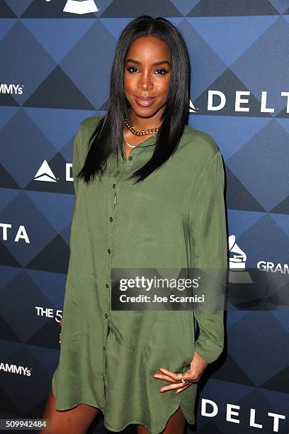 Singer Kelly Rowland attends Delta Air Lines Toasts GRAMMY Weekend with "Sites and Sounds," A Private Performance and Interactive Evening with GRAMMY...