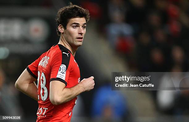 Yoann Gourcuff of Rennes in action during the French Ligue 1 match between Stade Rennais FC and SCO Angers at Roazhon Park stadium on February 12,...