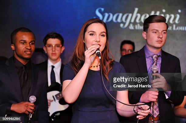 Evan Wright, Jordan Reifkind, Abigail Berry, Maxwell Schwartz and Jack O'Connor perform at the GRAMMY Foundation's GRAMMY Camp - Jazz Session public...