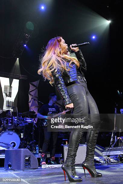 Recording artist Faith Evans performs during Ladies Night R&B Super Jam 2016 at Barclays Center of Brooklyn on February 12, 2016 in New York City.