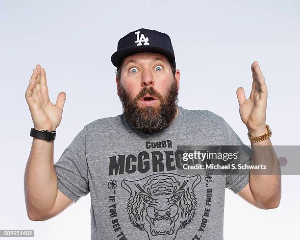 Comedian Bert Kreischer poses after his performance at The Ice House Comedy Club on February 12, 2016 in Pasadena, California.