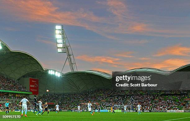 General view during the round 19 A-League match between Melbourne City FC and Melbourne Victory at AAMI Park on February 13, 2016 in Melbourne,...