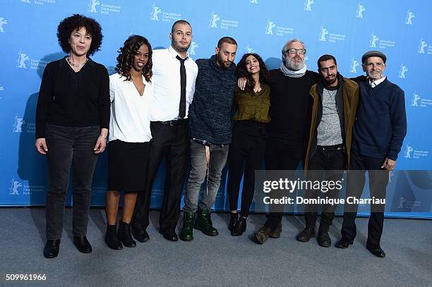Actresses Salwa Nakkara, Mariam Abu Khaled, a guest,Actor and co-writer Tamer Nafar, Actress Samar Qupty, Director Udi Aloni, actors Ayed Fadel and...