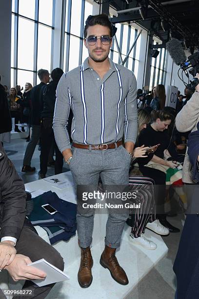 Model, Mariano Di Vaio, attends the Lacoste Fall 2016 fashion show during New York Fashion Week at Spring Studios on February 13, 2016 in New York...