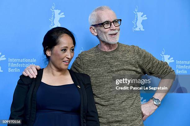 Actress Nancy Brunning and director Lee Tamahori attend the 'The Patriarch' photo call during the 66th Berlinale International Film Festival Berlin...