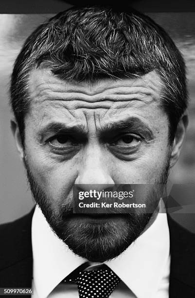 Slavisa Jokanovic the Fulham Head Coach looks on before the Sky Bet Championship match between Queens Park Rangers and Fulham at Loftus Road on...