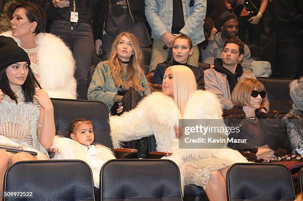 Kim Kardashian West and Anna Wintour attend Kanye West Yeezy Season 3 at Madison Square Garden on February 11, 2016 in New York City.