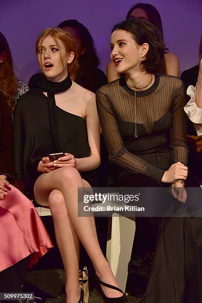 Actresses Katherine McNamara and Julia Goldani Telles attend the Jill Stuart Fall 2016 show during New York Fashion Week at Industria Superstudio on...