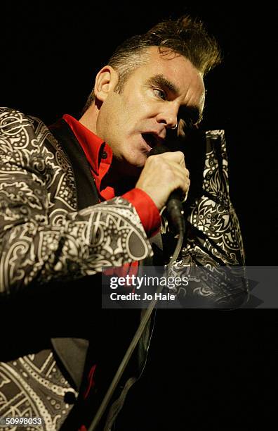 Former frontman of The Smiths, Morrissey performs on stage as part of the Meltdown 2004 arts and music festival which he has been curating at the...