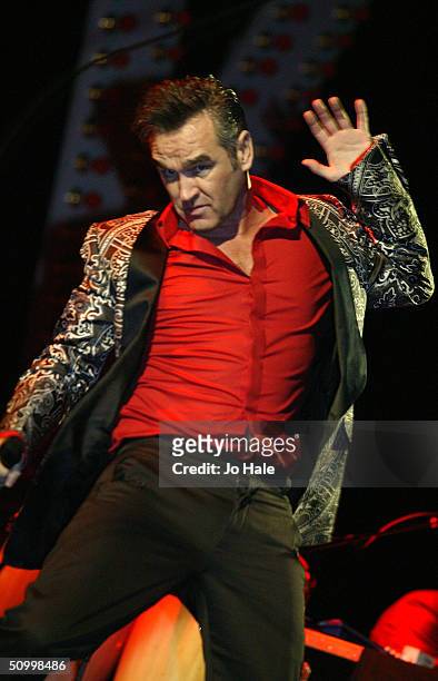 Former frontman of The Smiths, Morrissey performs on stage as part of the Meltdown 2004 arts and music festival which he has been curating at the...
