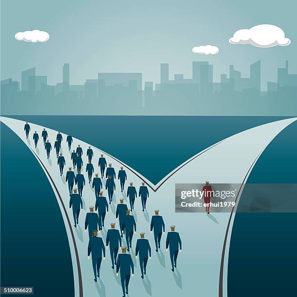 stockillustraties, clipart, cartoons en iconen met choice - opposite direction